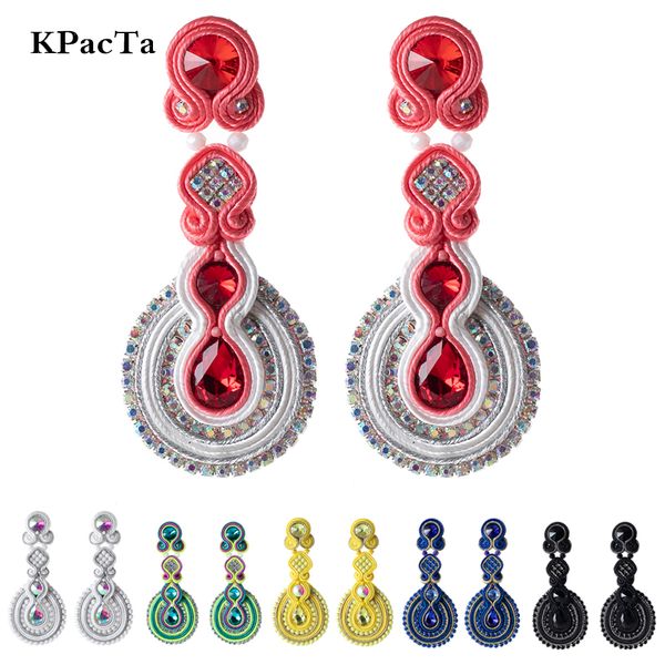 

kpacta fashion drop earrings jewelry female soutache handmade weaving ethnic style hanging earring boucle d'oreille femme 2019, Silver
