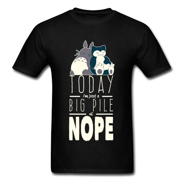 

big pile of nope t shirt neighbor totoro t-shirt men pocket monster tshirt cartoon anime tee funny clothing black, White;black