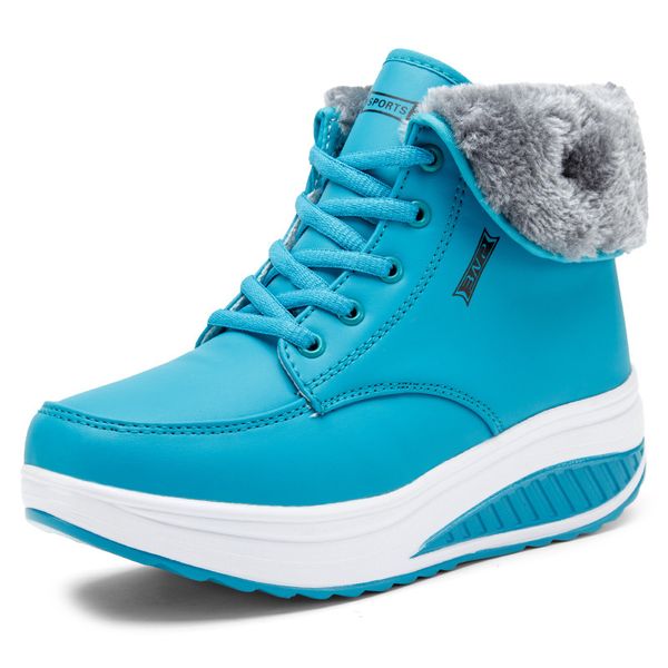 

new women boots platform women shoes plush warm snow boots female winter sneakers booties, Black