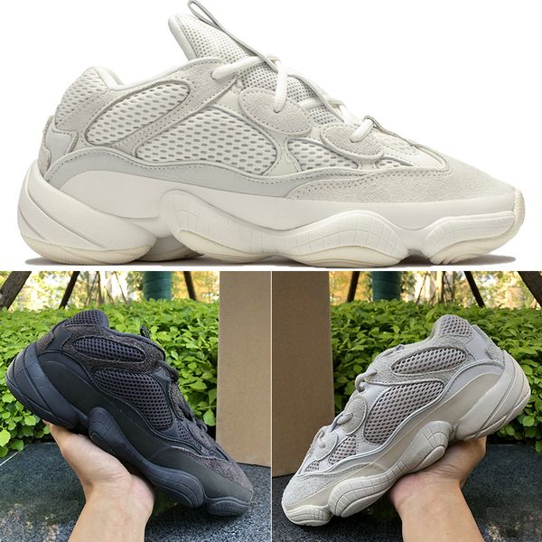 

kanye west bone white desert rat 500 running shoes men women utility black blush salt super moon yellow luxury designer shoes