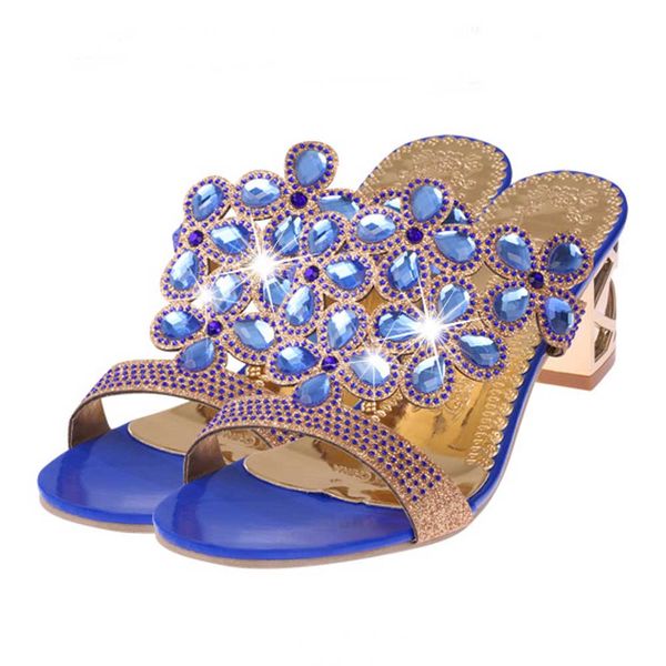 

2019 fashion design women rhinestone slippers for women fashion open toe plus size shoes bohemia heels sandalias de mujer 15, Black