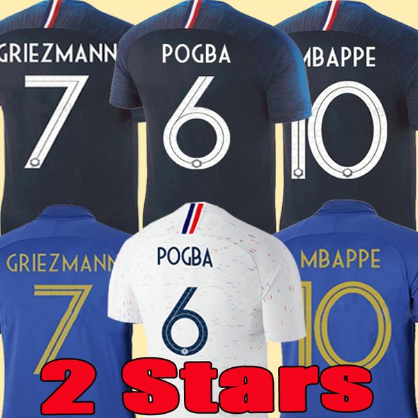 

new 2019 mbappe griezmann pogba women men 2 stars soccer jersey navy football lemar shirts equipe coupe 2018, Black;yellow