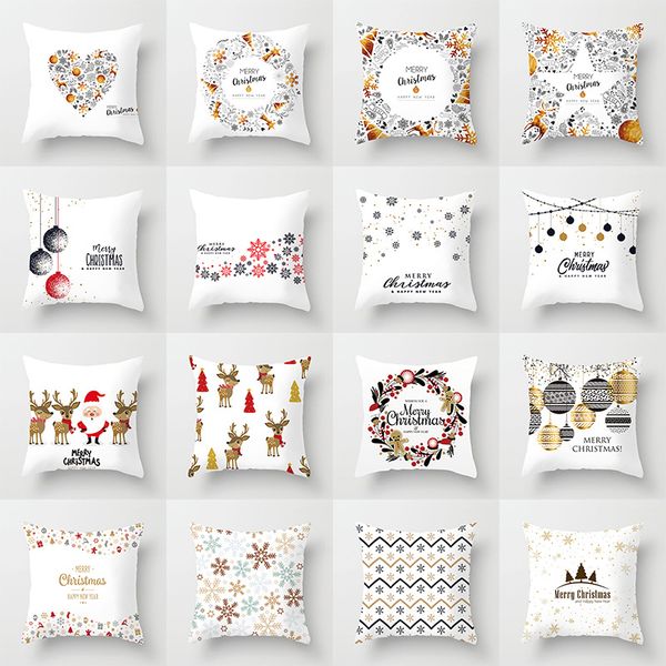 

2018 wholesale geometric pillow case christmas waist square 44cm*44cm decorative pillowcases poszewki na poduszki #32808