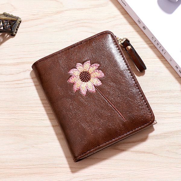 

western auspicious women wallets red green pink coffee black short purse fashion pu card holder with fine embroidery, Red;black