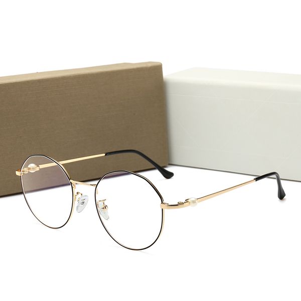 

0203 di0r men women artistic small fresh style anti-blue light glasses 54mm lens 5 color glasses frame with box, White;black