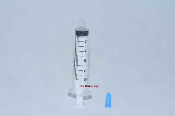 

100 sets / lot dispensing syringes 10cc 10ml plastic with tip blue cap