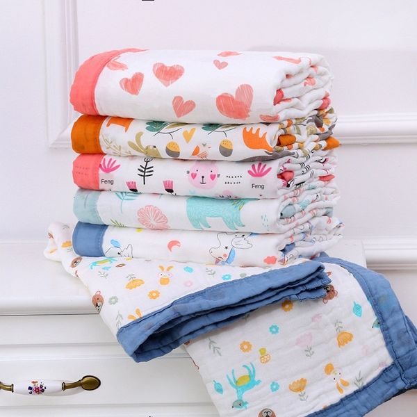 

bath towel baby children summer cotton six-layer gauze children's quilt six-layer cartoon baby bath towel