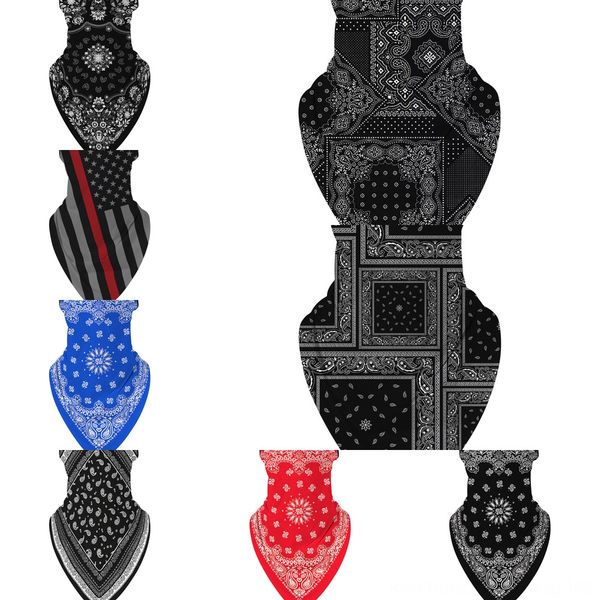 

fh6hl square bandana paisley scarf outdoor sports headband scarf headwear face mask cycling bandana, Black