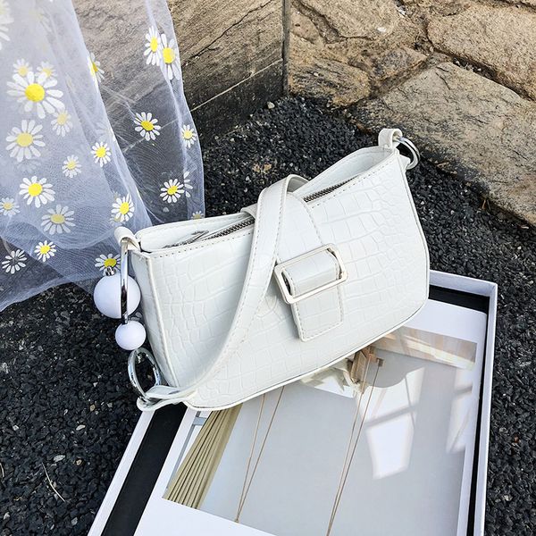 

summer fashion baguette bags for women 2020 alligator pattern female pu leather shoulder bag sac femme designer handbags