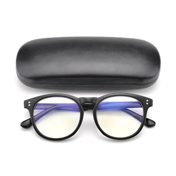 

gudzws sports style tr90 classic narrow nose anti blue rays glasses light blocking big round frame men women black unisex, White;black