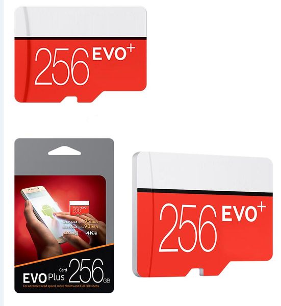 

2020 new arrival u3 evo plus 256gb 128gb 32gb 64gb class 10 tf flash memory card with sd adapter blister package dropshipping