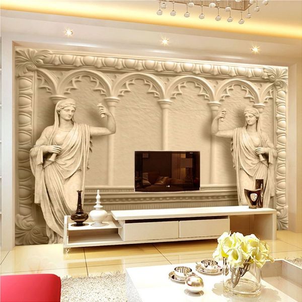 

3d mural wallpaper backdrop european sculpture murals modern home decor custom living room background wall papers