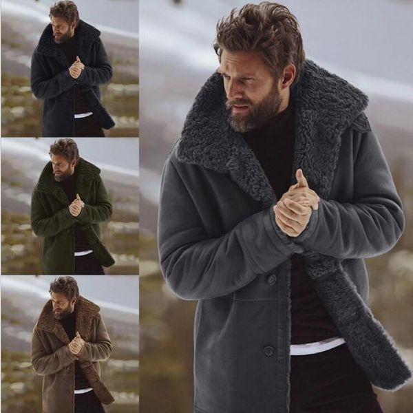 

mens winter parkas jackets mens casual loose thicken fleece jackets and coats thicken warm down cotton parkas coats, Black