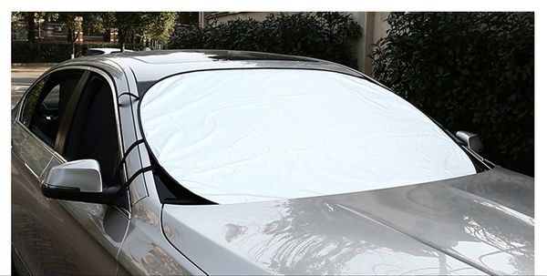 

universal silver coated cloth thin twistable car windshield sun shade outdoor rain snow protection windscreen cover uv visor y10