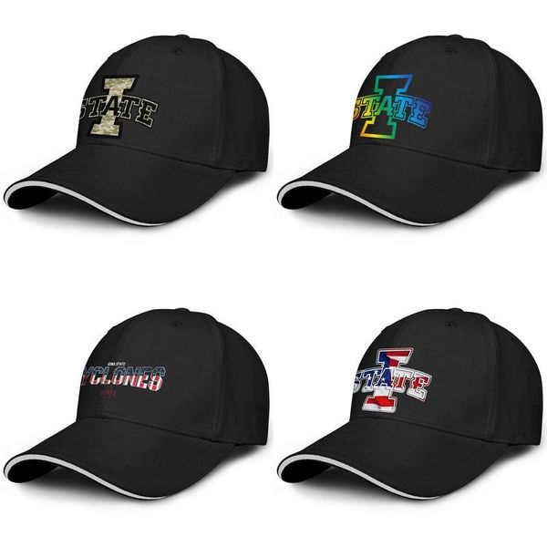 

iowa state cyclones 3d effect flag logo black mens and women baseball cap cool designer golf design your own vintage custom hats, Blue;gray