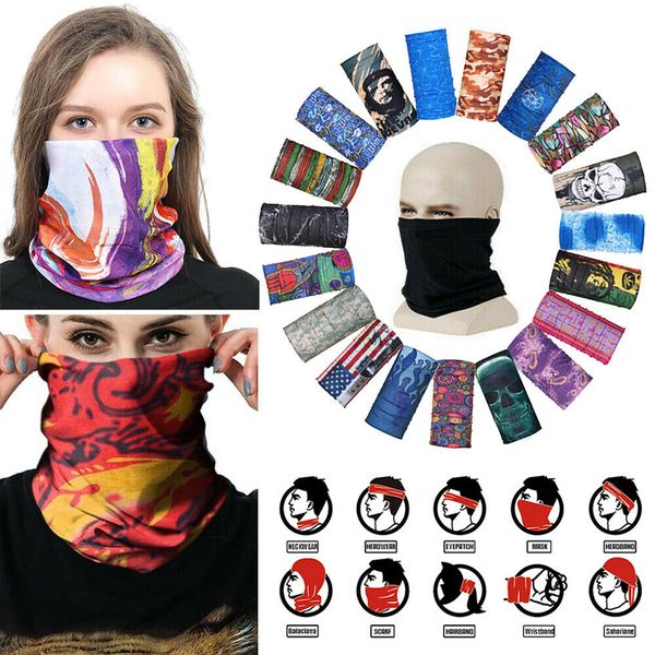 

multi-use tube scarf bandana head face scarf neck gaiter snood headwear beanie, Blue;gray