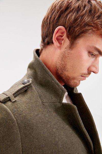 

trendyol khaki new male button coat tmnaw20kb0007, Black;brown