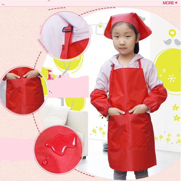 

sleeveless waterproof kids children drawing art class smock solid craft aprons