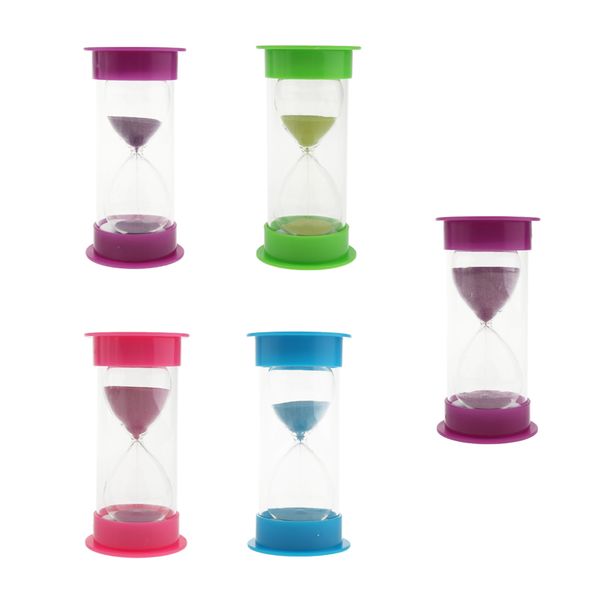 

set of 5 plastic hourglass sand glass timer for office desk5-30 min