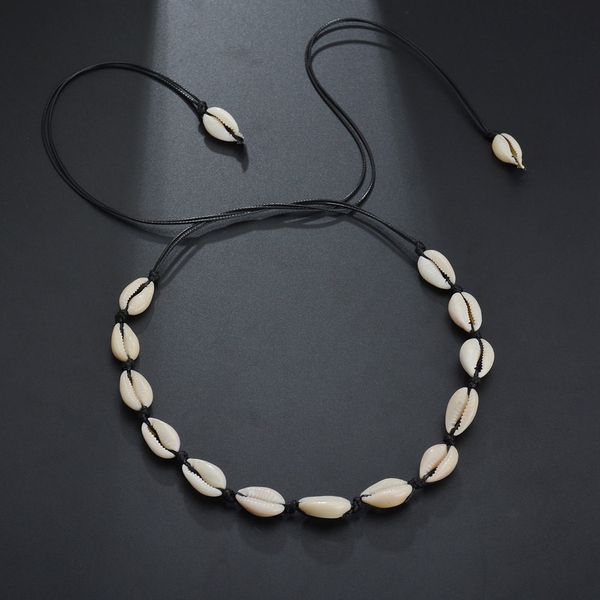 

wholesale fashion bohemian style shell necklace simple rope chain natural seashell jewelry gift for women girls, Silver