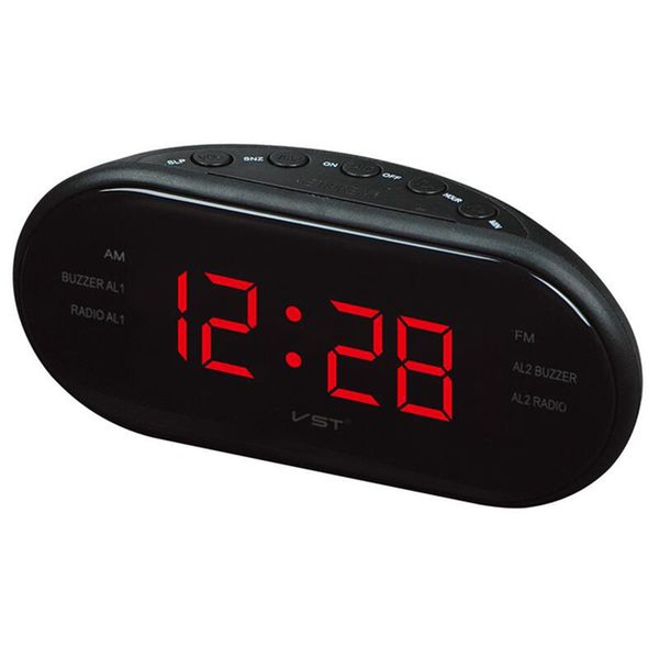 

led alarm clock radio digital am/fm radio red with eu plug