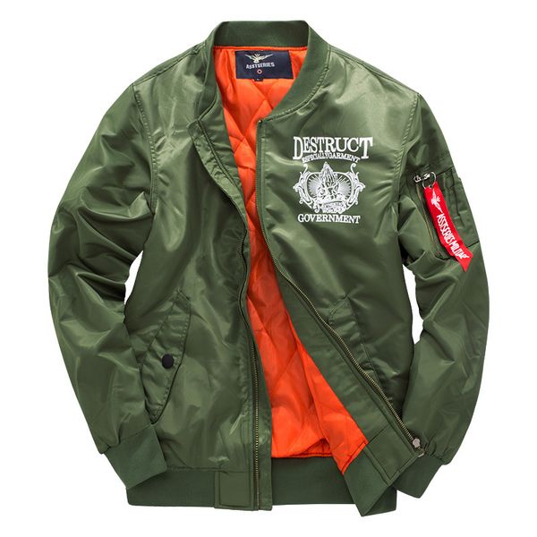 

2019 autumn winter one pilot jackets men casual stand collar mens warm jacket thick parka coat streetwear, Black;brown