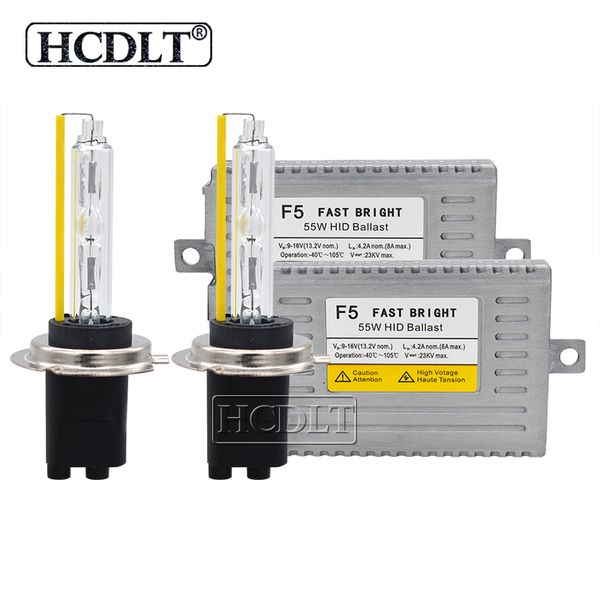 

hcdlt 55w xenon d2h 9012 hid headlight kit ac 55w fast start dlt f5 car light ballast 5500k hid h1 h11 hb3 hb4 h7 xenon bulb kit