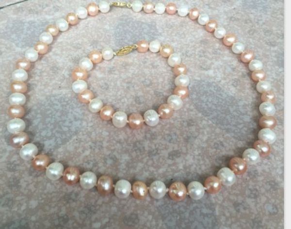 

великолепный набор 9-10 мм южного моря круглый многоцветный жемчужное ожерельебраслет 14 к, Black