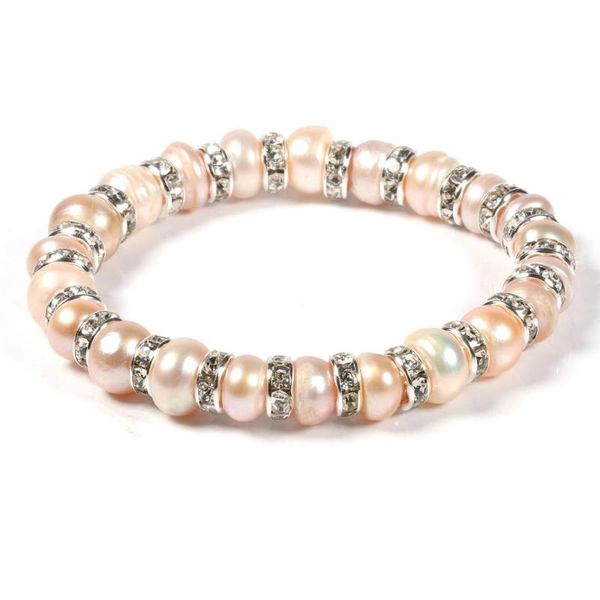

new 9mm freshwater pearl copper alloy bracelet simple and stylish diy jewelry personalized gift chain length 19cm, Black