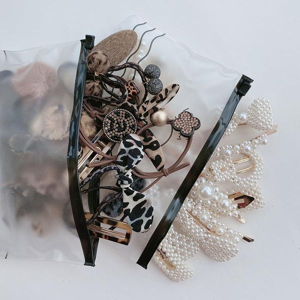 

2020kids girls elegant pearl geometric alloy hair clips barrettes headwear hairpins headbands female hair accessories etgwf, Black