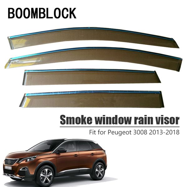 

zdparts 4pcs car wind deflector sun guard rain wind vent visor cover trim for peugeot 3008 2013 2014 2015 2016 2017 2018 abs
