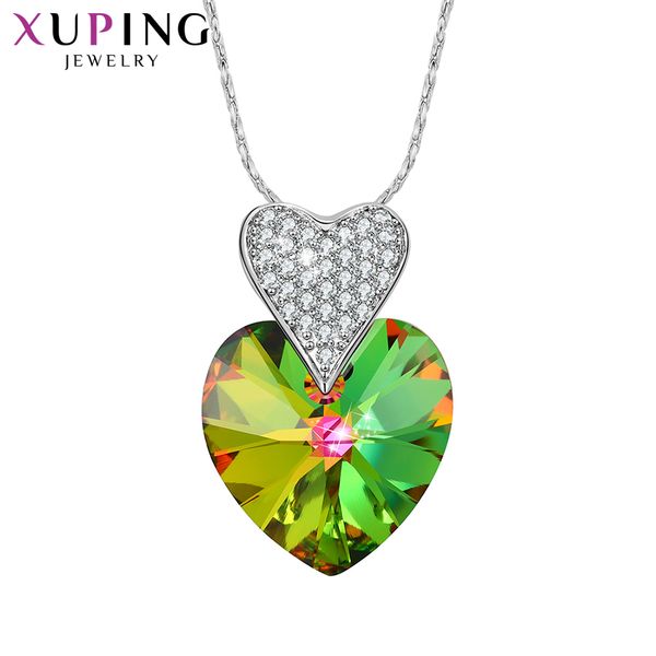 

xuping heart shaped promise pendant popular jewelry crystals from swarovski romantic party wedding gifts for women s145-30305, Silver