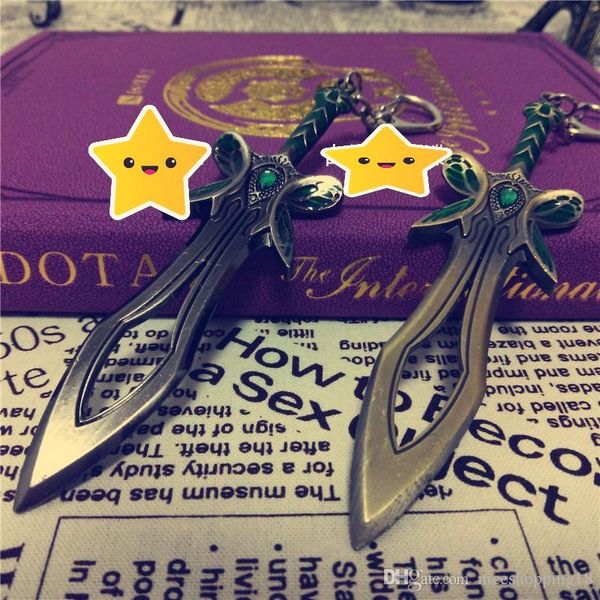 

dota2 game butterfly sword weapon bronze key ring metal keychain boys gift t89