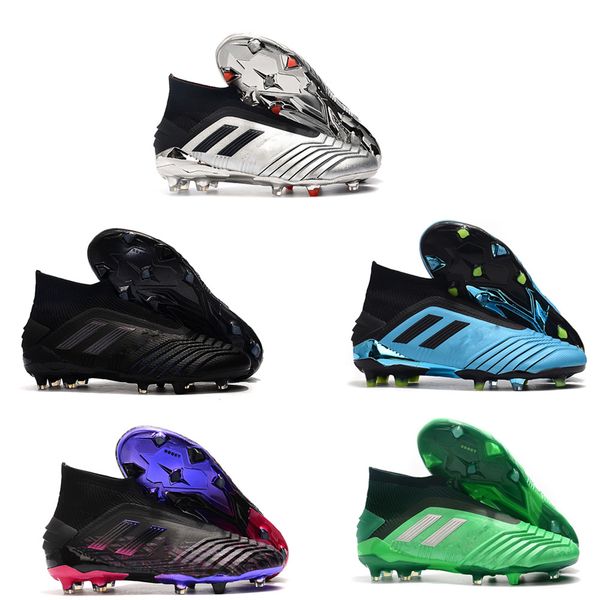 

waterproof predator 19+ 19.1 fg pp paul pogba 6s 6th anniversary golden mens boys soccer football shoes 19+x cleats boots cheap, Black