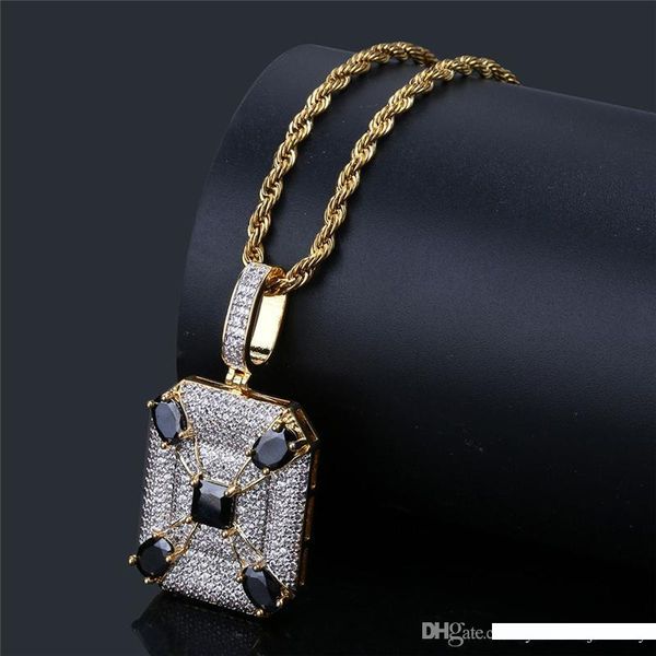 

ожерелье cubic gemstone престижное мужчины hip hop ожерелье позолоченный полный cz для мужчин прохладный hip hop ювелирные изделия, Silver