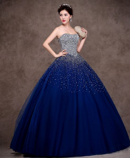 

custom made plus sizes high-grade color prom dresses tulle sequins show dresses bride crystal evening dresses, Black