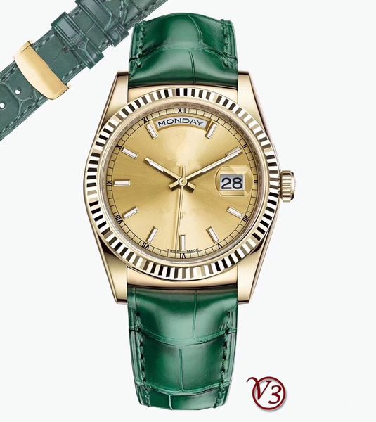 

men watch 12 color v3 luxury mens watches 2836-2 automatic watch 904l calendar week automatic watch men s luxury watches reloj de lujo, Slivery;brown