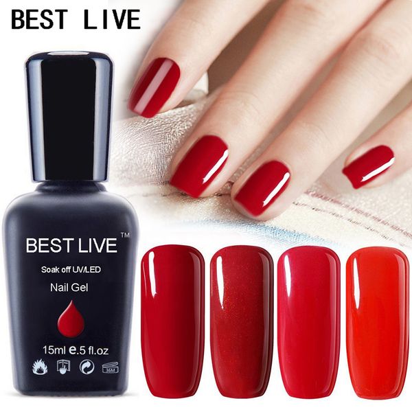 

live 15ml red series uv gel polish soak-off uv&led uv gel nail polish nail art manicure diy lamp, Red;pink