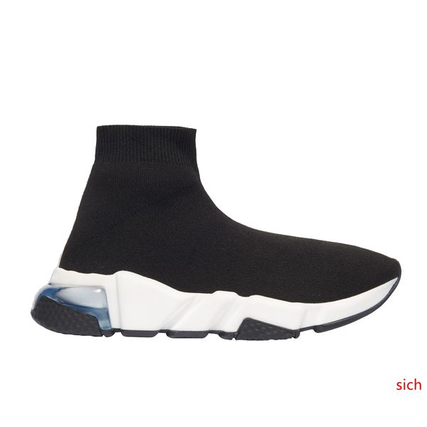

2020 designer sneakers speed clearsole black jacquard knit white black graffiti sole flat sock boots casual shoes speed trainer runner