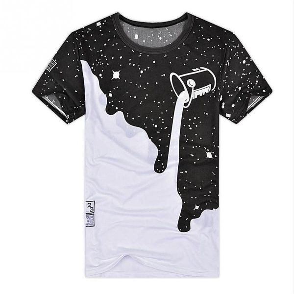 

2019 new design boys t-shirt men summer casual short sleeve tees cotton 3d designer milk printed t shirt, White;black