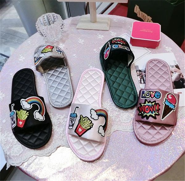 

designer womens slippers cartoon anti skid and wear resistant bull tendon bottom indoor home drag factory ng fashion sandals, Black