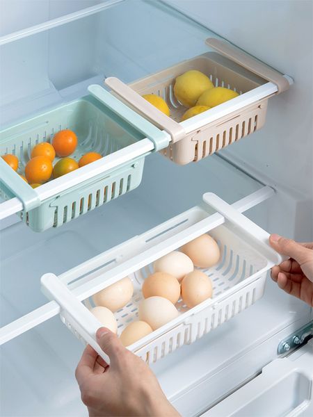 

kitchen organizer adjustable kitchen refrigerator storage rack fridge er shelf holder pull-out drawer organiser space saver