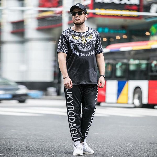 

luxury fashion designer men's tracksuits sets for summer men's t shirts and long pants with hip hop rapper tracksuits sets size, Gray