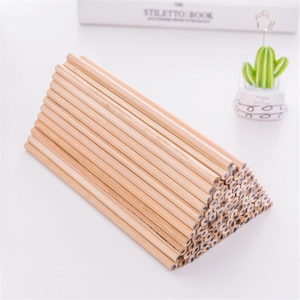 

100pcs/lot cute natural wood pencil hb blank non-toxic standard pencil office school supplies stationery