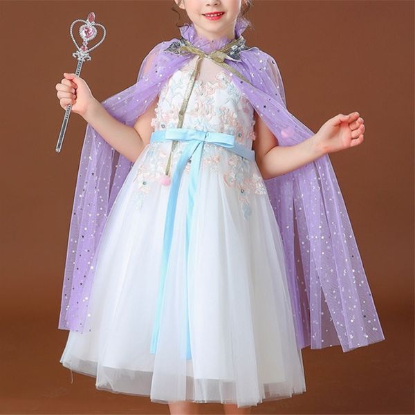 

summer girls dress blazers children's shawl baby beach wear princess jacket cloak baby chiffon tulle sequin coat boutique cape, Blue;gray