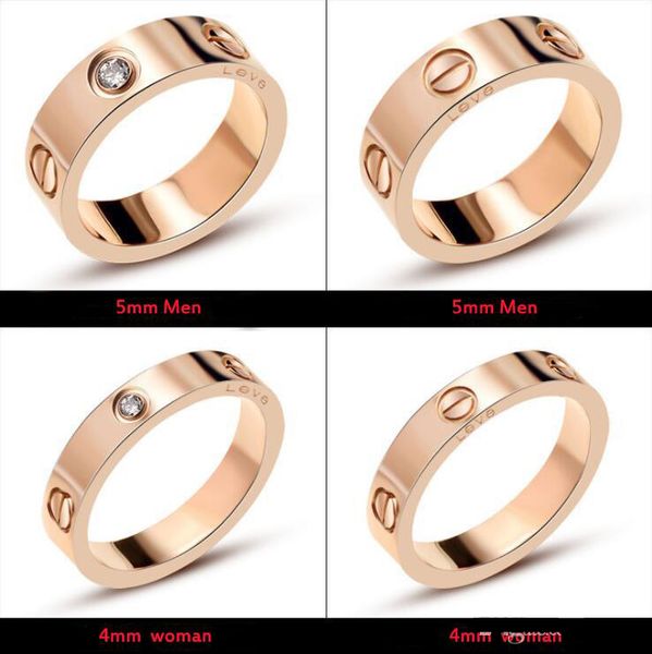 

classic luxury designer jewelry women ring with crystal mens gold rings stainless steel 18k love bracelet screw bangle bracciali, Silver