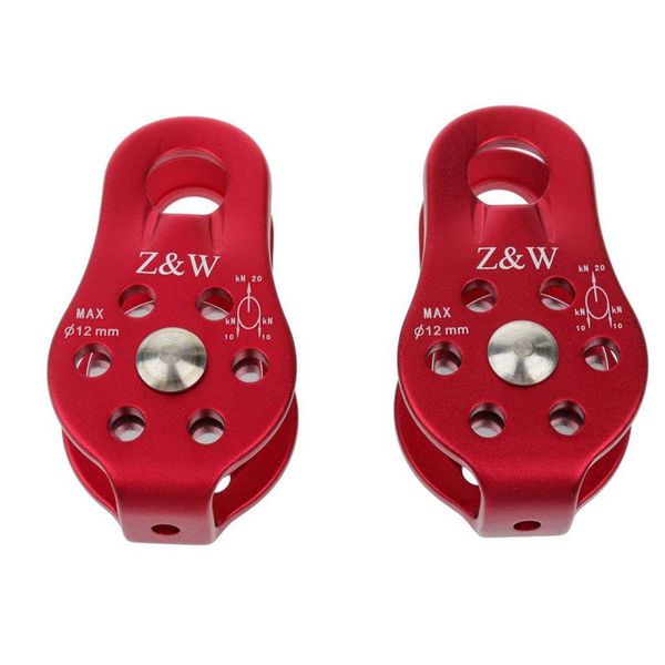 

xd-2 pcs rock pulley rope tree climbing climber arborist fixed pulley red