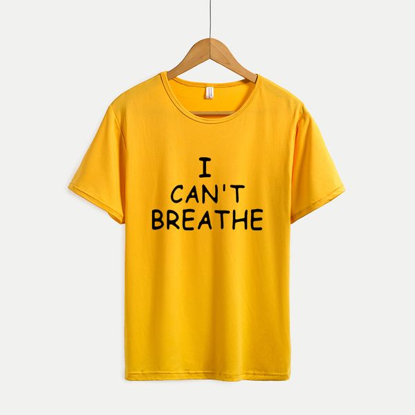 

mens casual t-shirts womens fashion print summer t-shirts 2020 new i can't breathe youth solid color print outdoorwear selling, White;black