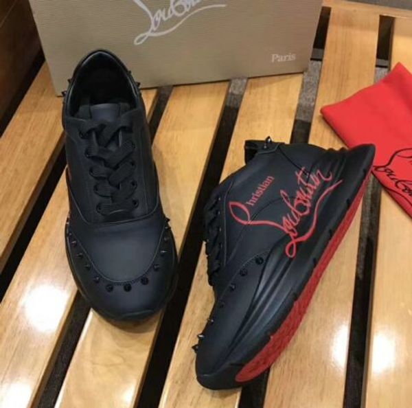 

low with aurelien women flat shoes red bottom sneaker shoes men's fashion casual outdoor party wedding dress wwty04, Black