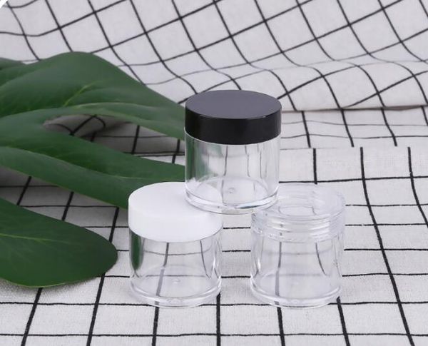 

10ml g clear plastic pot jar refillable cosmetic container botttle for eyshadow makeup nail powder sample